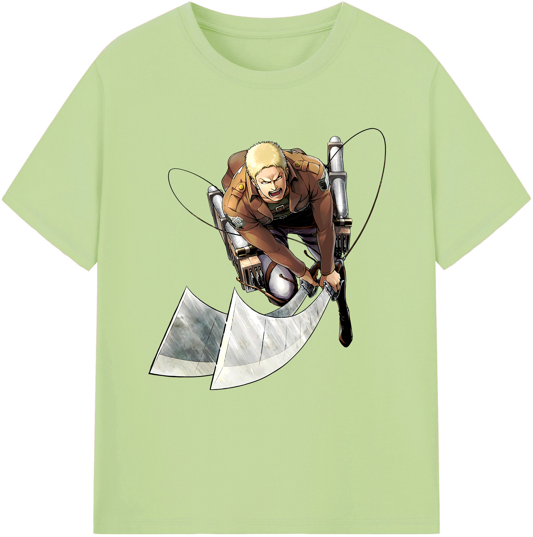 （画像用） 進撃の巨人 ライナー・ブラウン Attack on Titan Reiner Braun 綿100％半袖Tシャツ（フロントプリント）